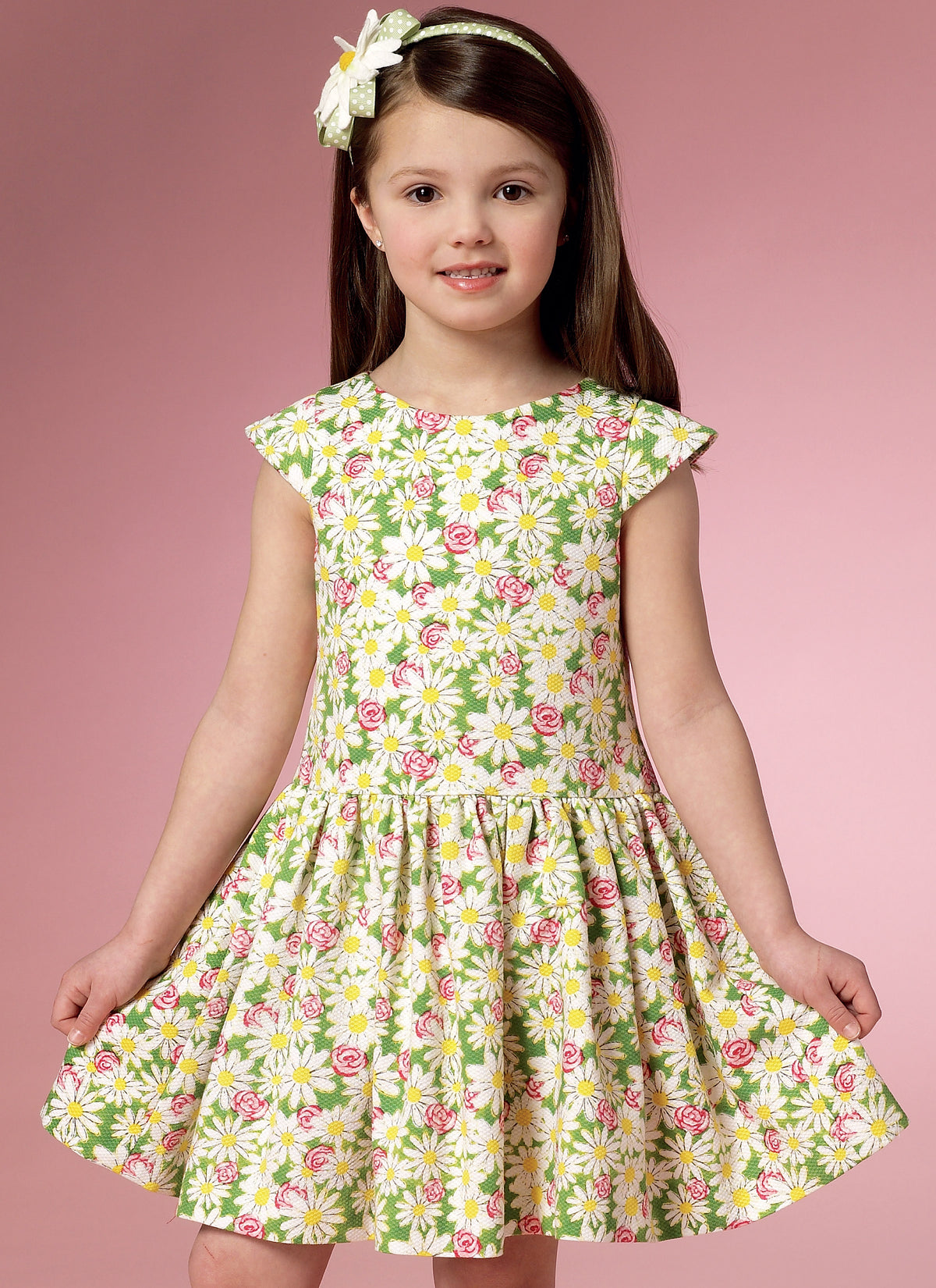 Butterick B6201 sewing pattern envelope showing girls' dress designs