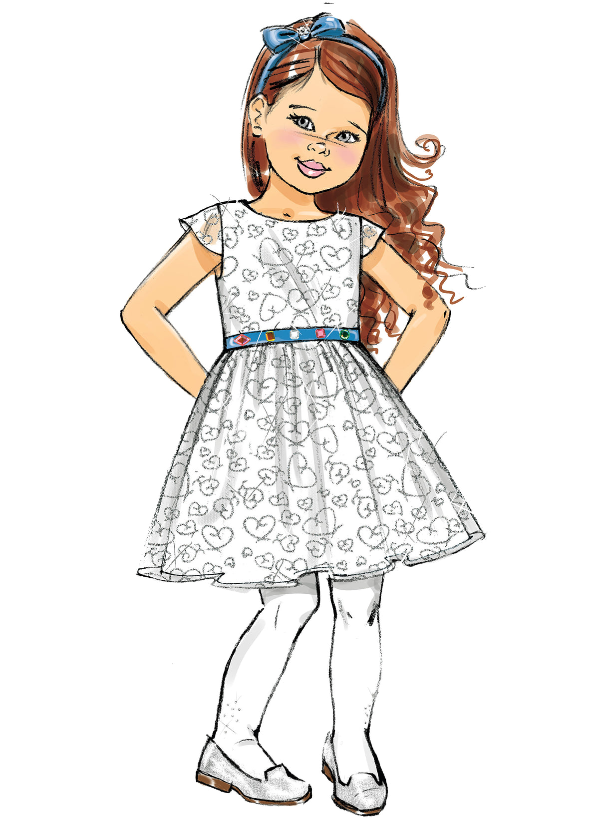 Butterick B6201 sewing pattern envelope showing girls' dress designs