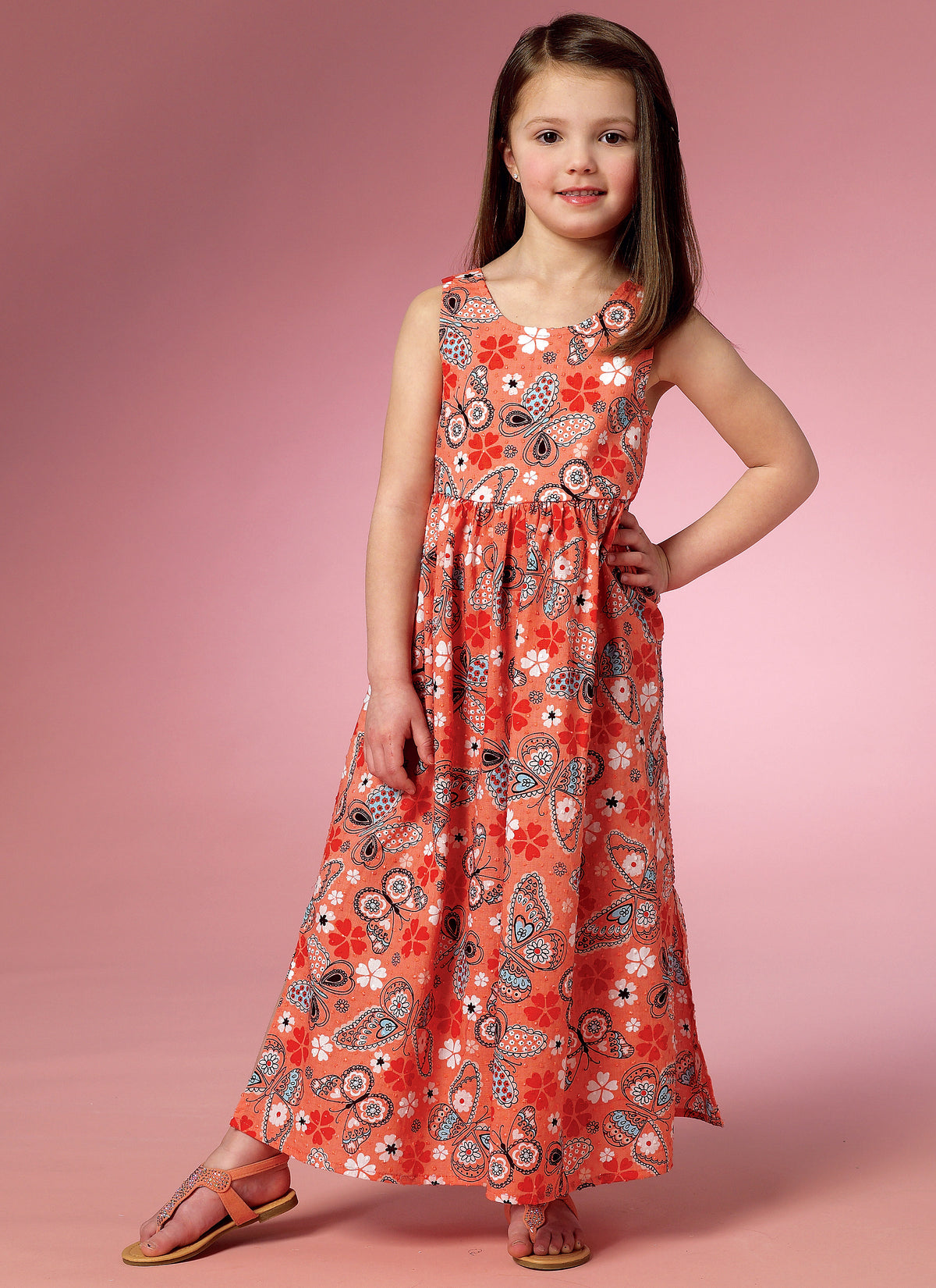Butterick B6202 sewing pattern envelope showing girls' dress and culottes designs