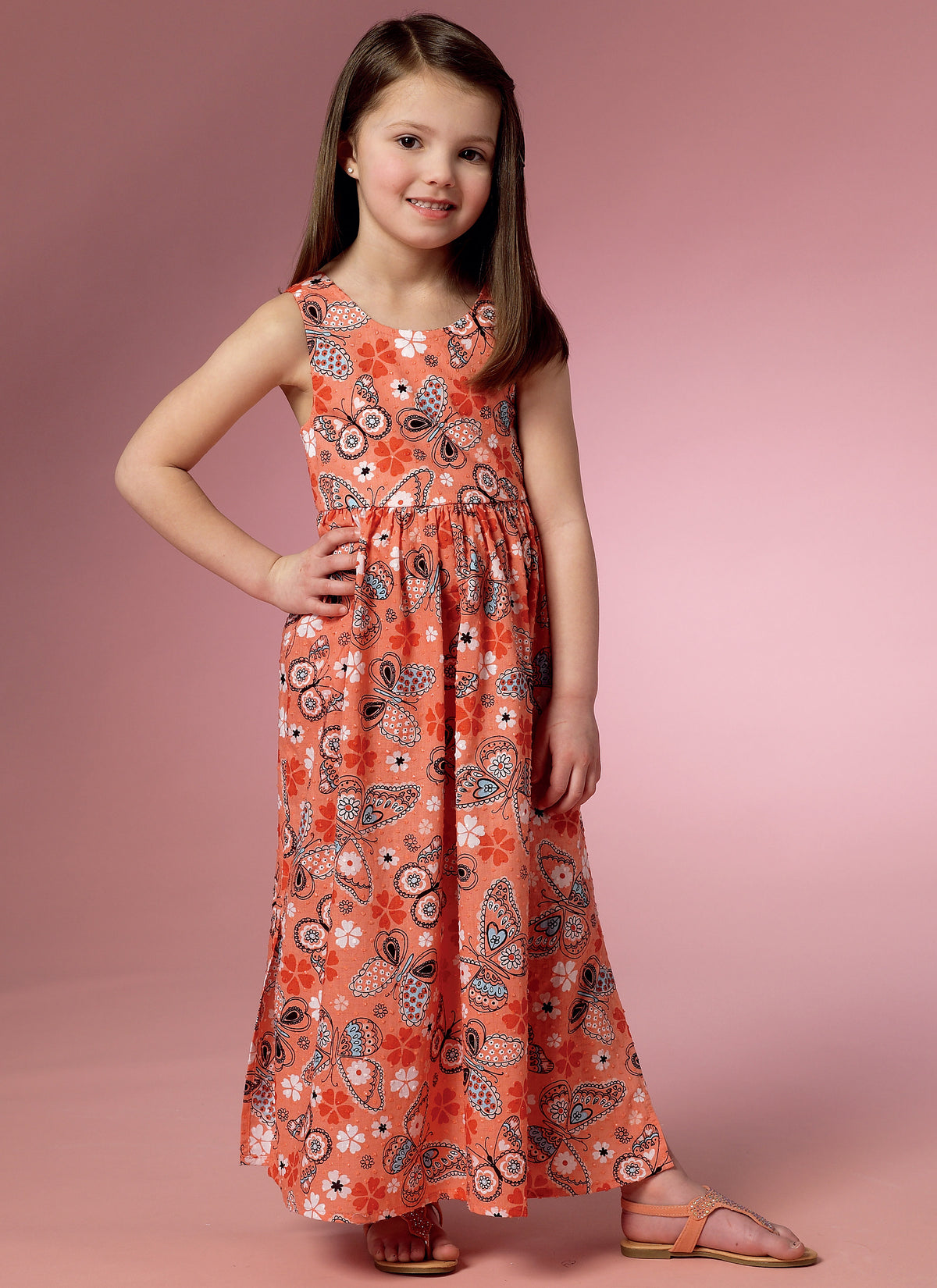 Butterick B6202 sewing pattern envelope showing girls' dress and culottes designs