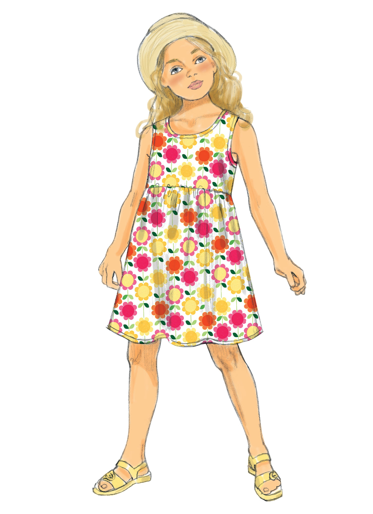 Butterick B6202 sewing pattern envelope showing girls' dress and culottes designs