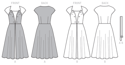Butterick B6211 sewing pattern envelope showing women's front wrap dress designs