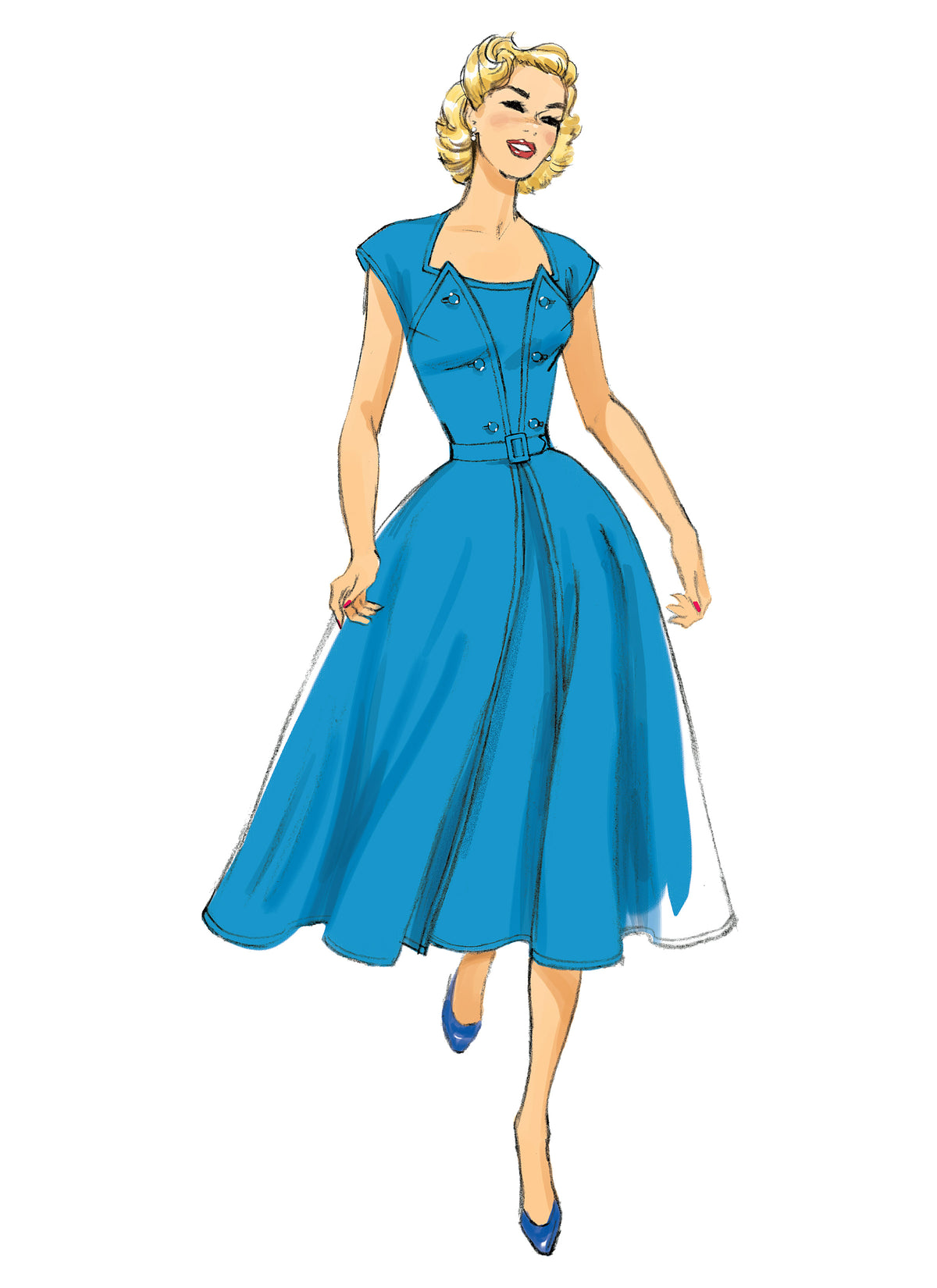 Butterick B6211 sewing pattern envelope showing women's front wrap dress designs