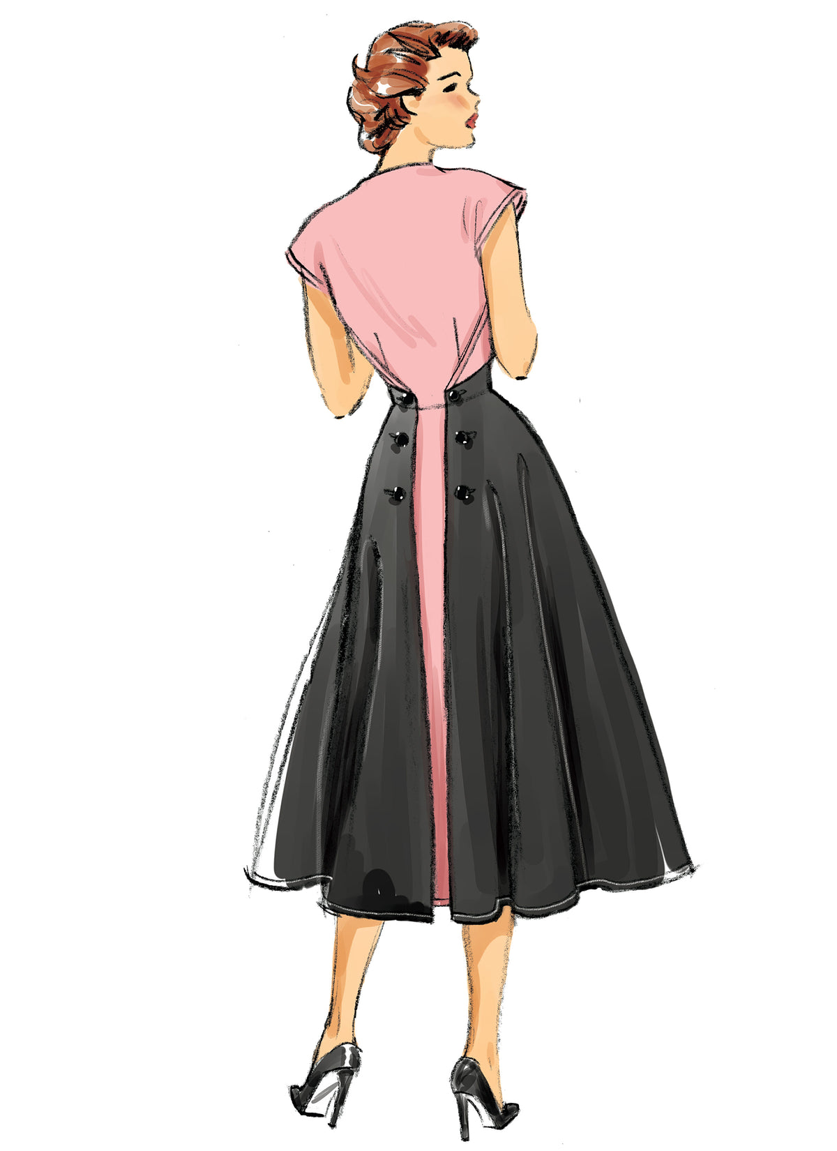 Butterick B6212 sewing pattern envelope showing women's back wrap dress designs