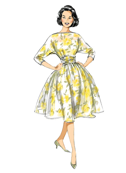 Butterick B6242 sewing pattern envelope showing women's pullover dress designs