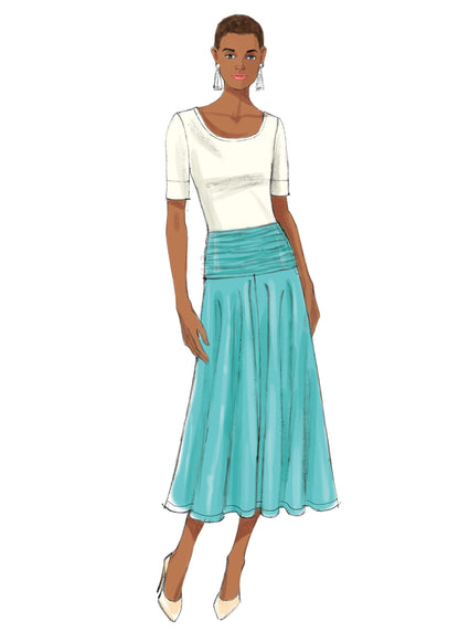 Butterick B6249 sewing pattern envelope showing women's skirt designs