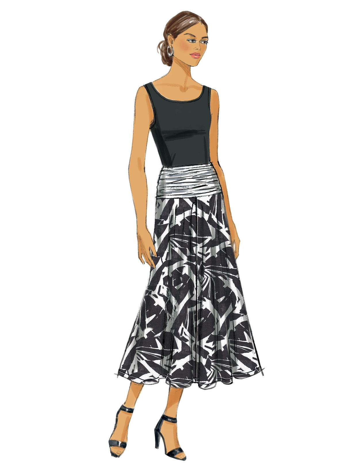 Butterick B6249 sewing pattern envelope showing women's skirt designs
