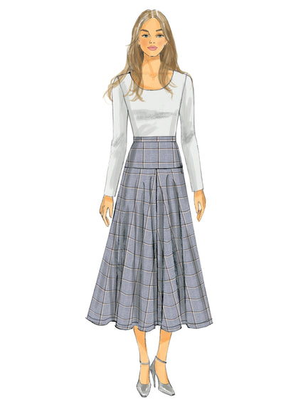 Butterick B6249 sewing pattern envelope showing women's skirt designs