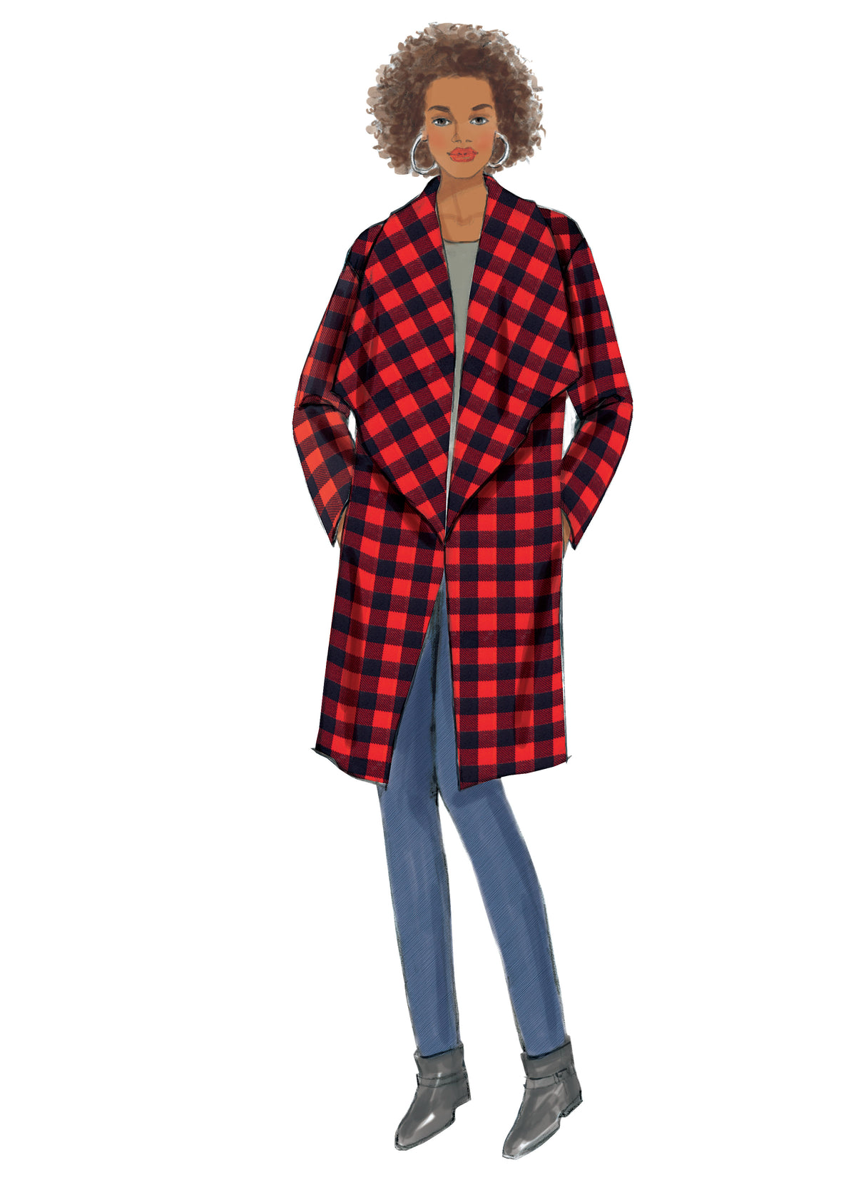 Butterick B6250 sewing pattern envelope showing women's jacket, coat and wrap designs