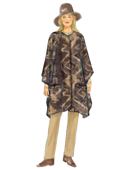 Butterick B6250 sewing pattern envelope showing women's jacket, coat and wrap designs