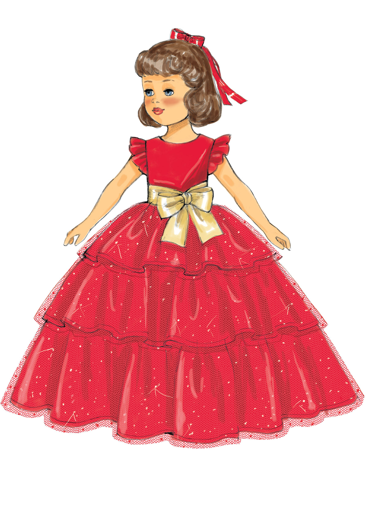 Butterick B6265 sewing pattern envelope showing doll clothes designs