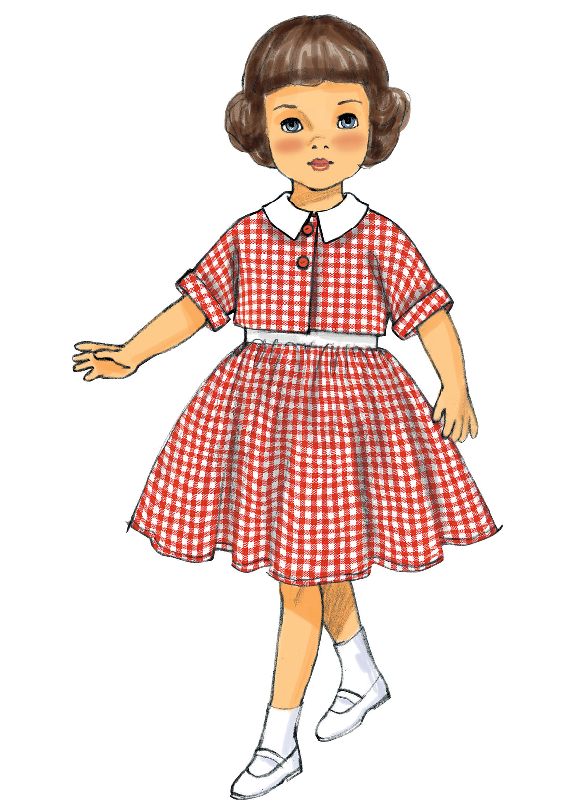 Butterick B6265 sewing pattern envelope showing doll clothes designs