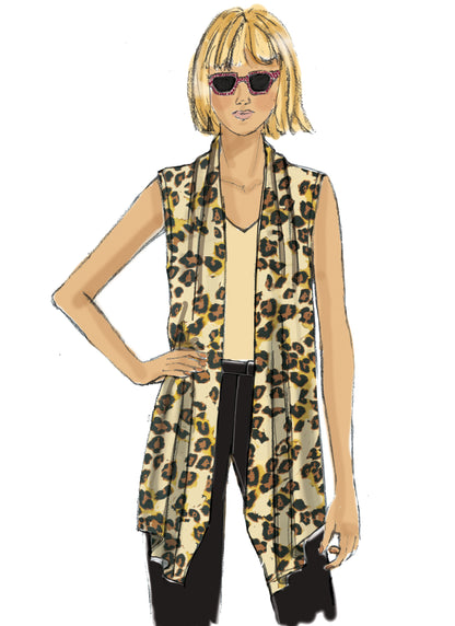 Butterick B6328 sewing pattern envelope showing women's open front jacket and waistcoat designs