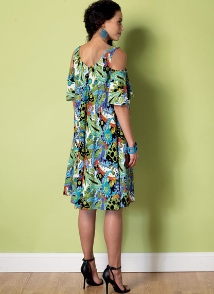 Butterick B6350 sewing pattern envelope showing women's flared dress designs