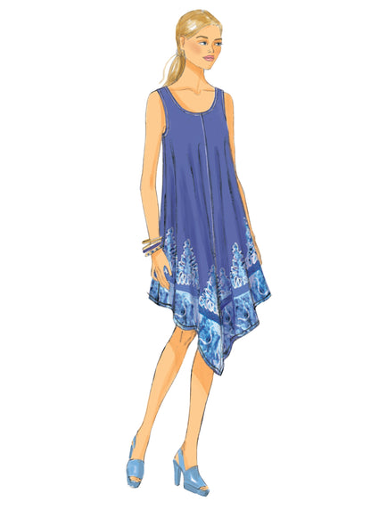 Butterick B6350 sewing pattern envelope showing women's flared dress designs
