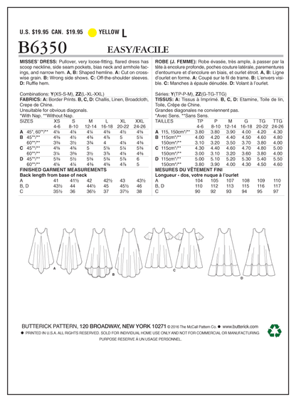 Butterick B6350 sewing pattern envelope showing women's flared dress designs