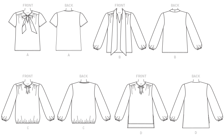 Butterick B6378 sewing pattern envelope showing women's top and tunic designs
