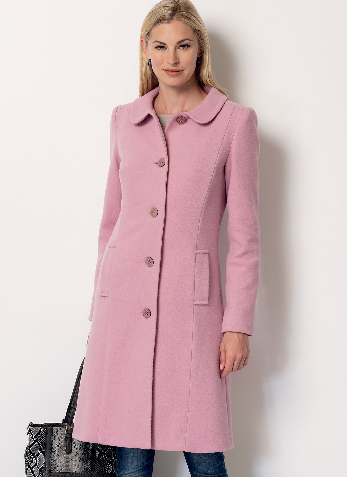 Butterick B6385 sewing pattern envelope showing women's fitted coat designs