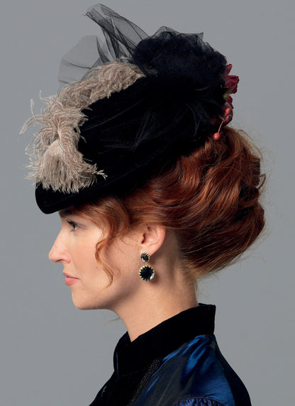 Butterick B6397 sewing pattern envelope showing hats designs
