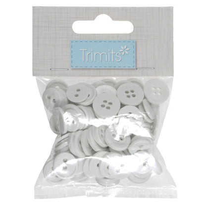 Pile of small white craft buttons