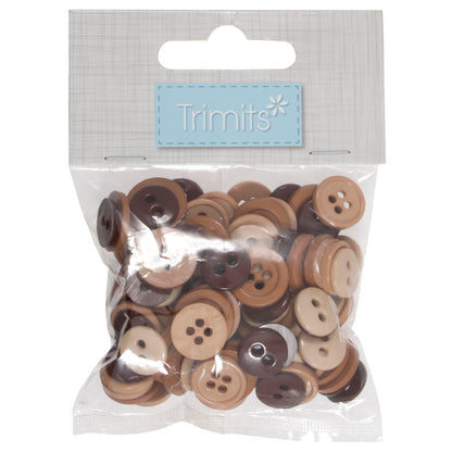 Pile of small natural craft buttons