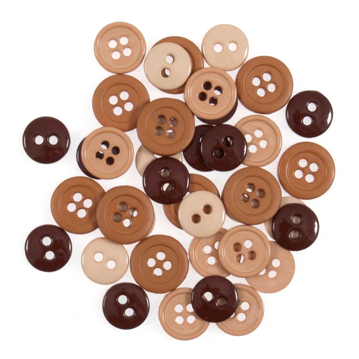 Pile of small natural craft buttons