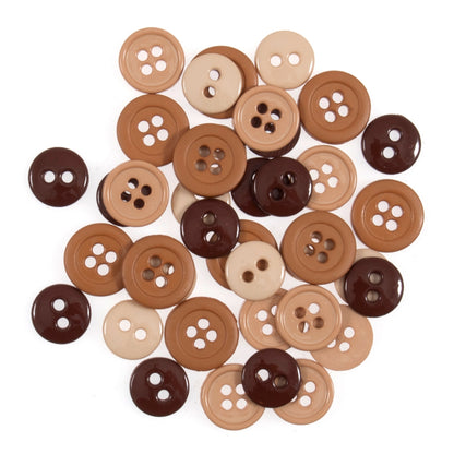 Pile of small natural craft buttons