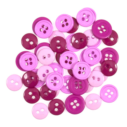 Pile of small pink craft buttons