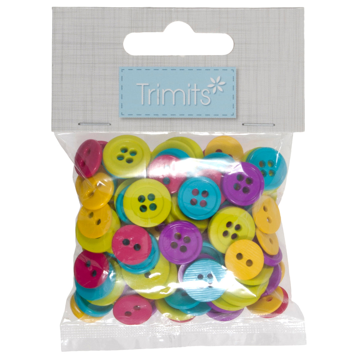 Pack of assorted small bright craft buttons