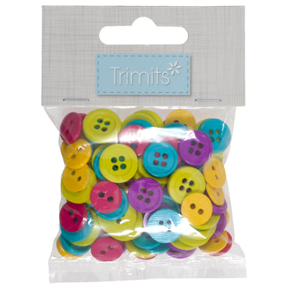 Pack of assorted small bright craft buttons