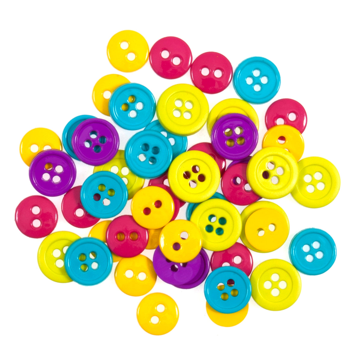 Pack of assorted small bright craft buttons