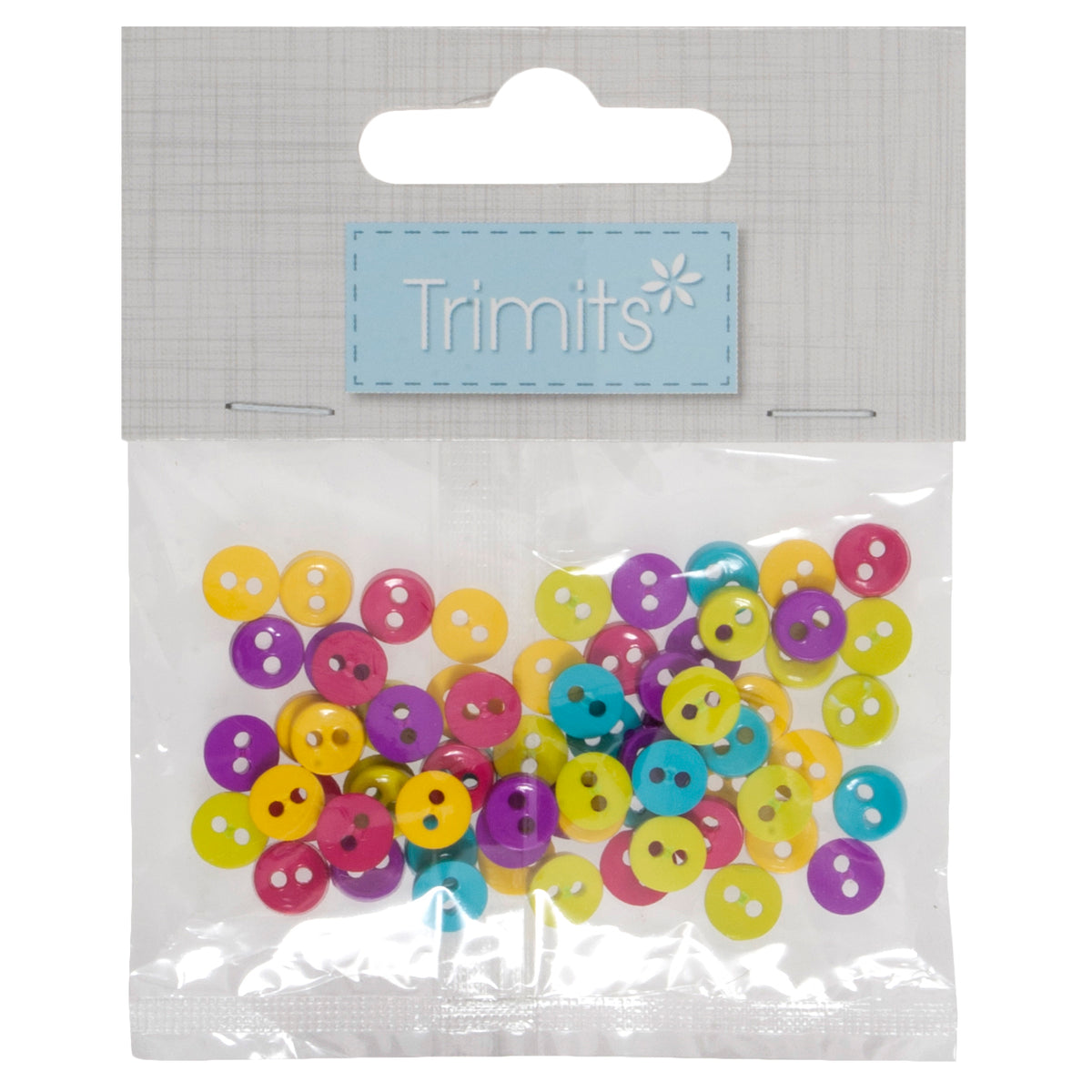 Mini craft buttons in bright mixed colours