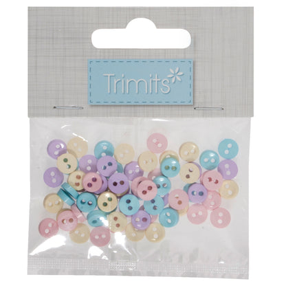 Mini craft buttons in soft pastel shades