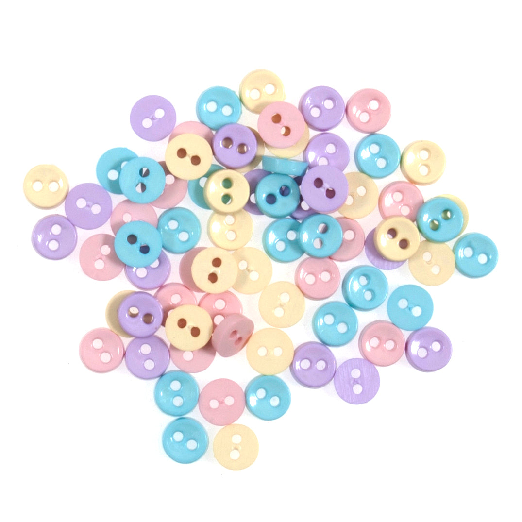 Mini craft buttons in soft pastel shades
