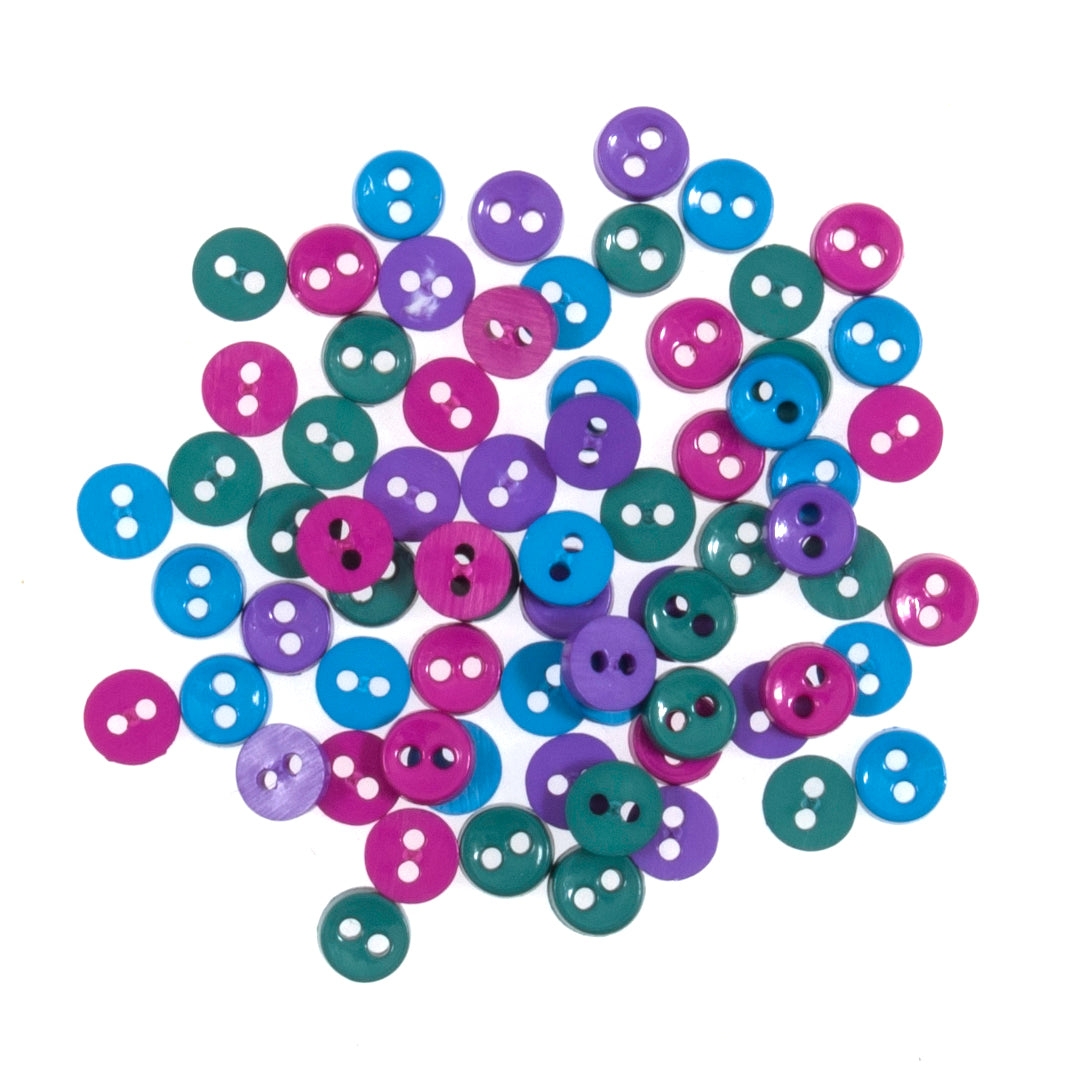 Mini craft buttons in rich jewel tones