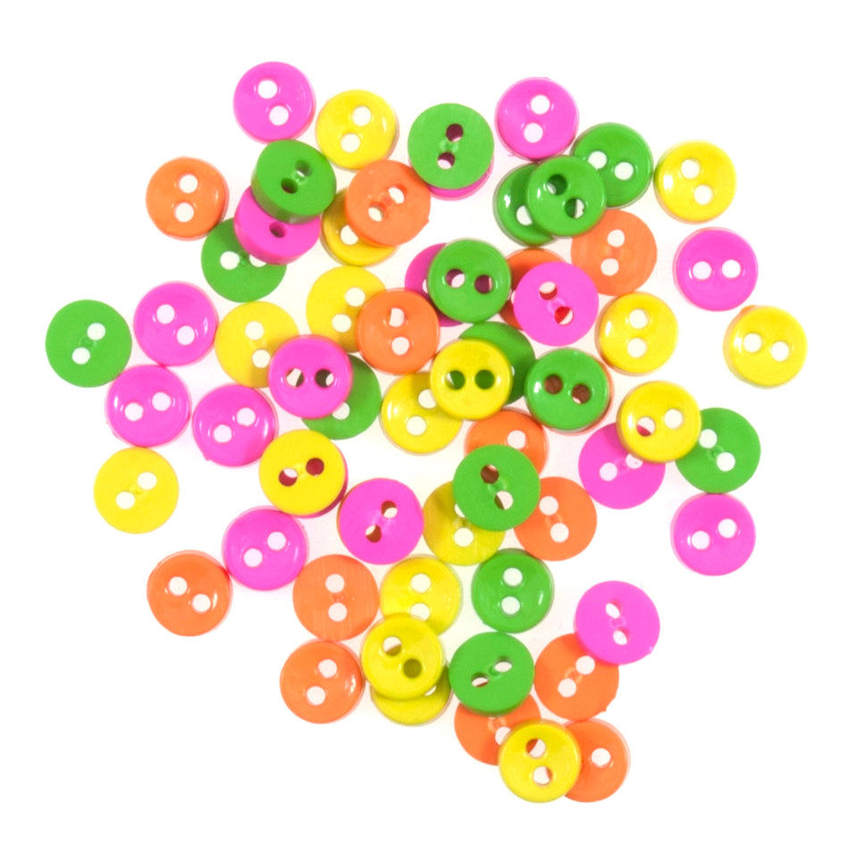 Mini craft buttons in bright neon shades