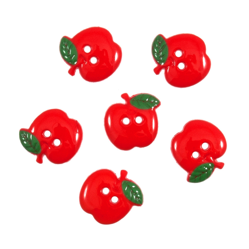 Apple shaped novelty buttons