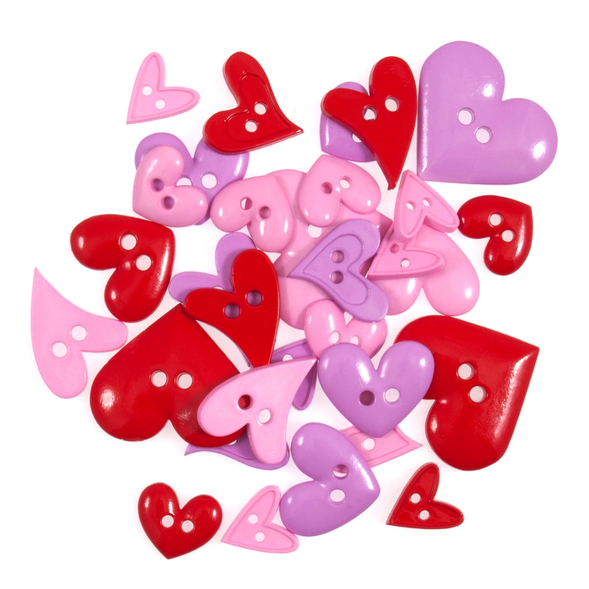 Heart shaped novelty buttons