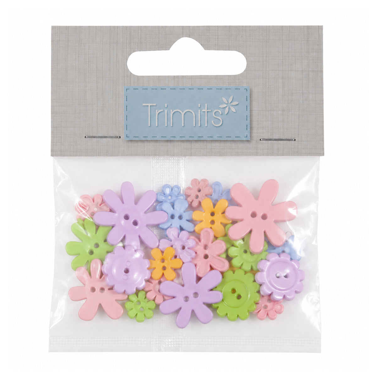 Pack of Trimits pastel flowers novelty buttons