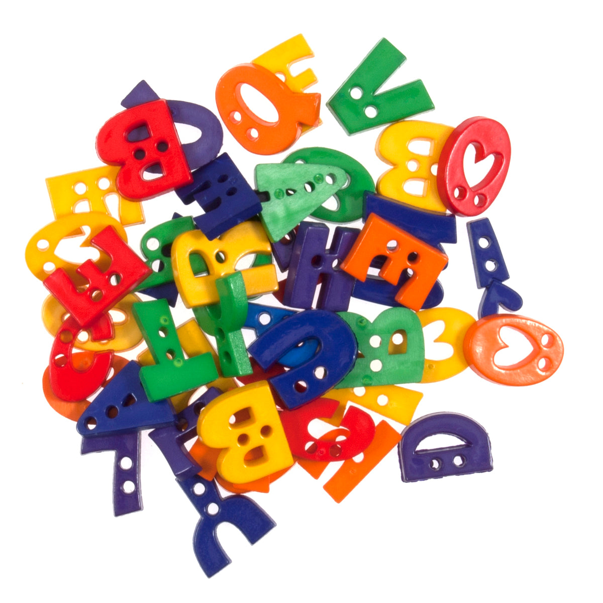 Pack of Trimits primary alphabet novelty buttons