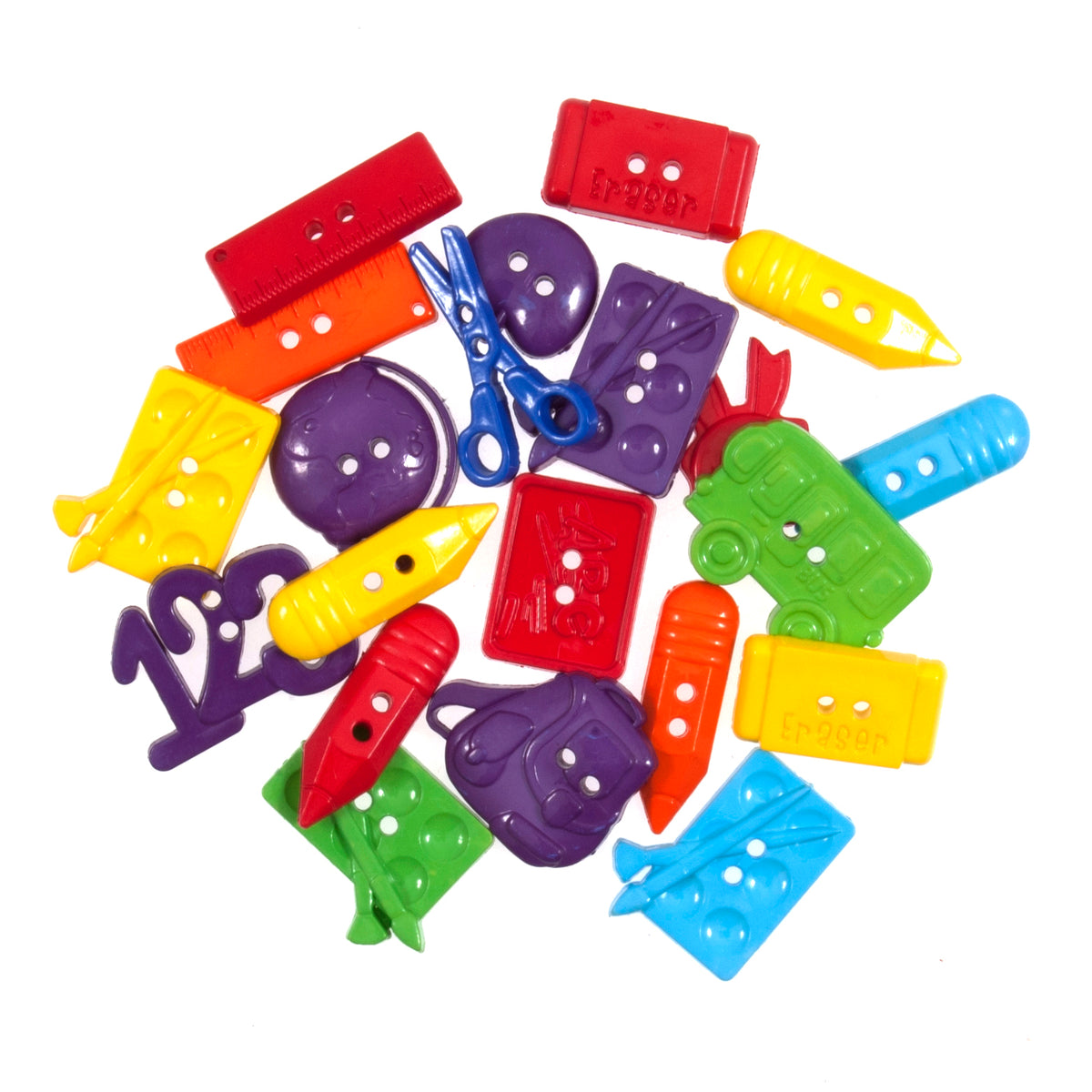 Pack of Trimits school novelty buttons
