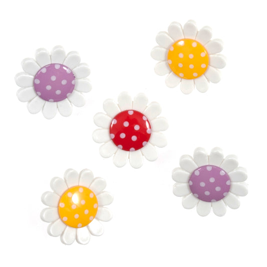 Polka dot flower novelty buttons