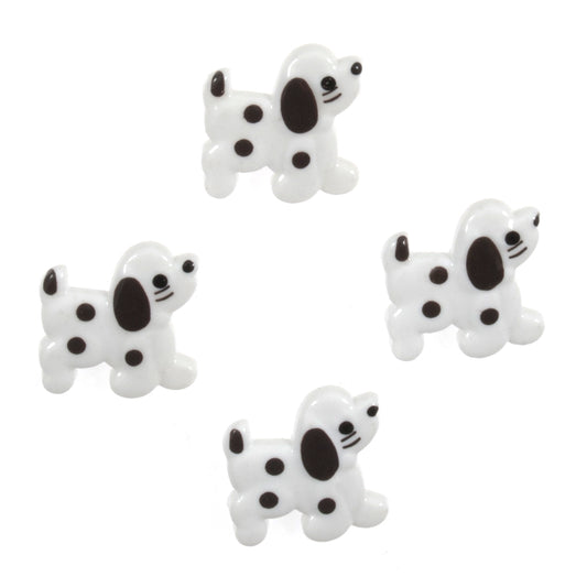 Black and white dog novelty buttons