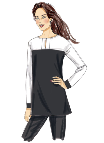 Butterick B6416 sewing pattern envelope showing women's pullover tunic designs