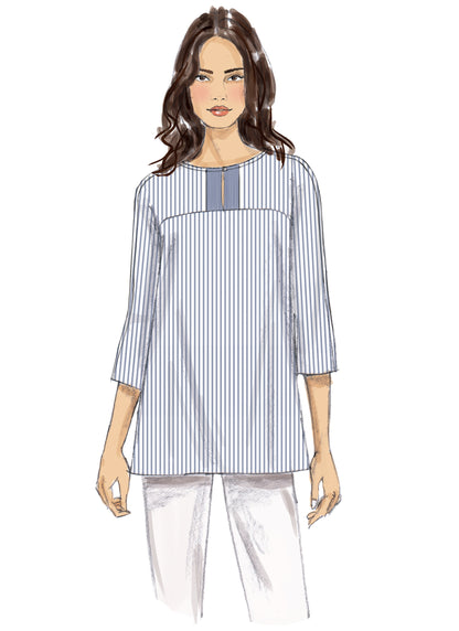 Butterick B6416 sewing pattern envelope showing women's pullover tunic designs