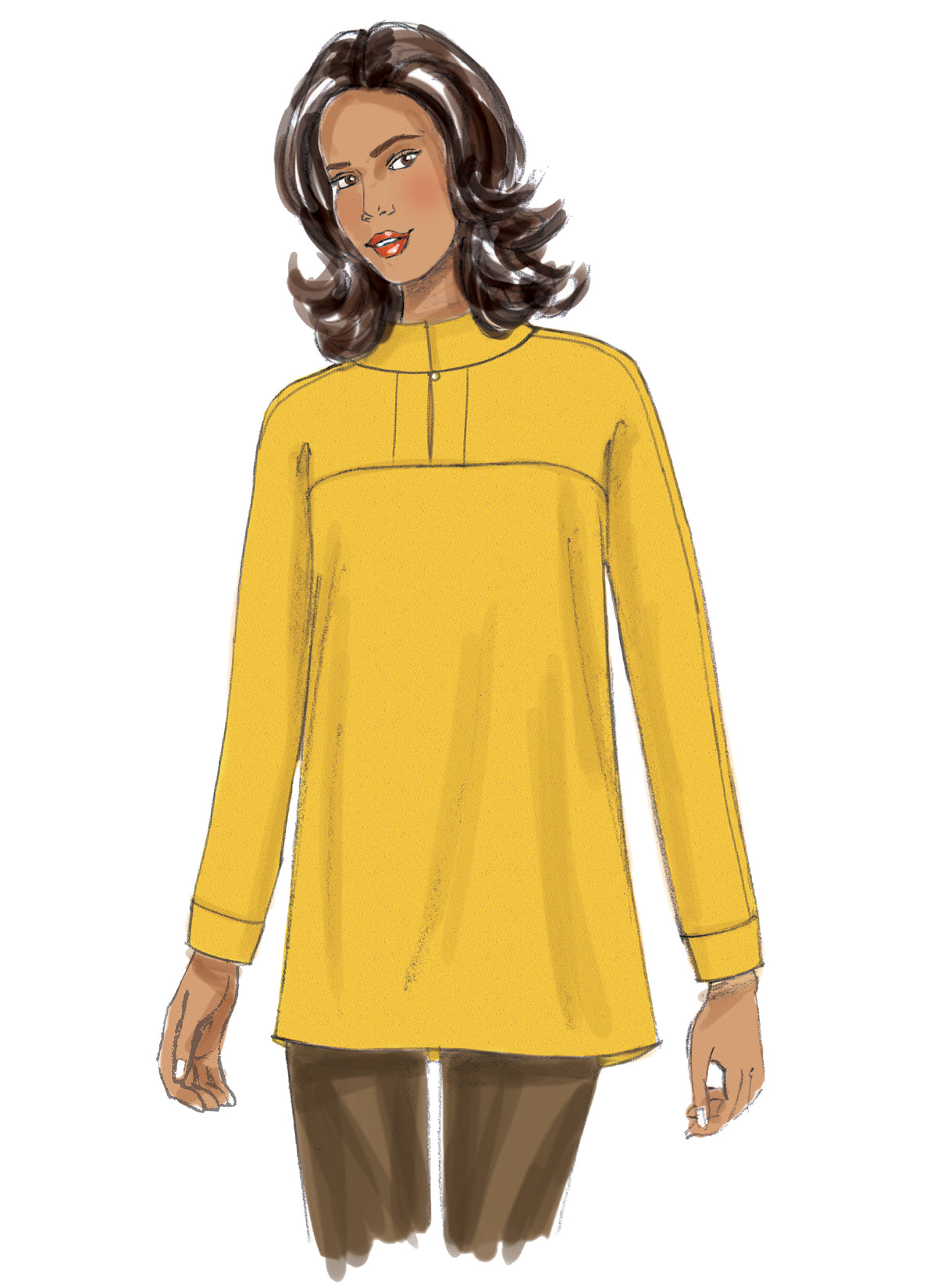 Butterick B6416 sewing pattern envelope showing women's pullover tunic designs