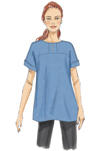 Butterick B6416 sewing pattern envelope showing women's pullover tunic designs