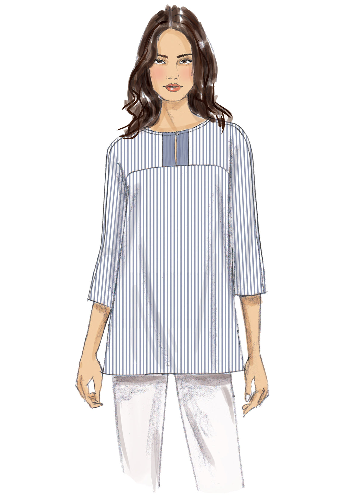 Butterick B6416 sewing pattern envelope showing women's pullover tunic designs