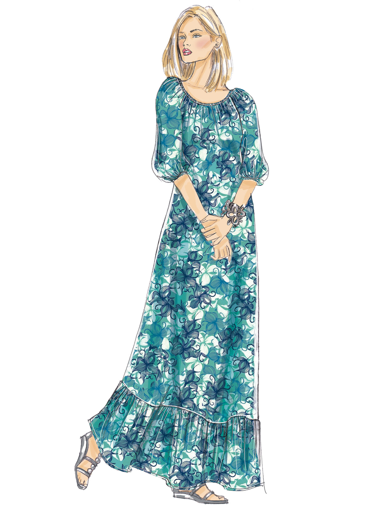 Butterick B6451 sewing pattern envelope showing misses pullover dress designs