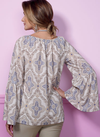Butterick B6455 sewing pattern envelope showing misses pullover top designs